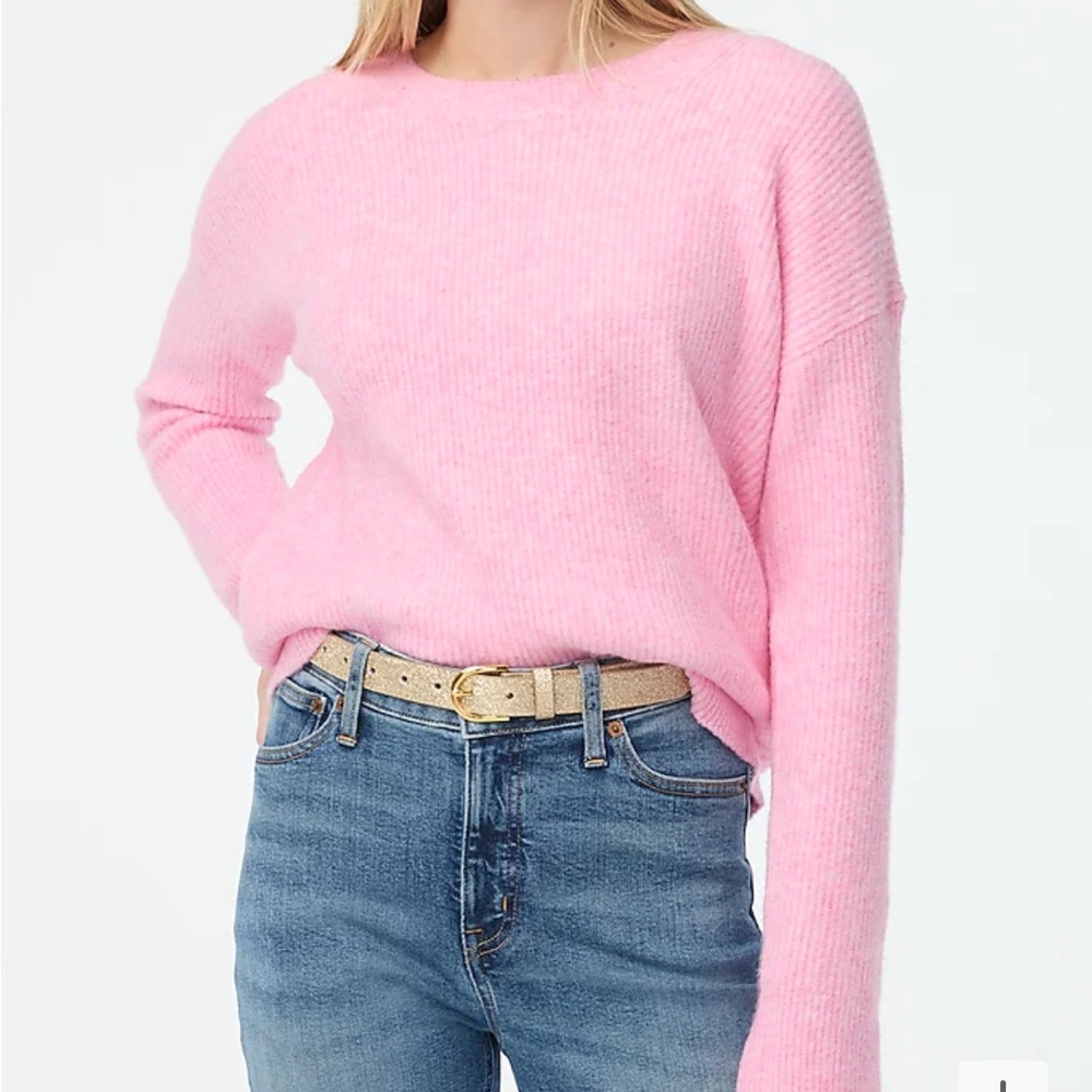 J Crew Ribbed boyfriend crewneck sweater in extra-soft yarn